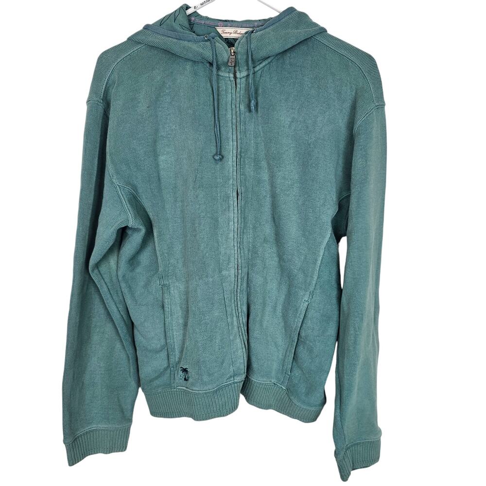 Tommy Bahama Womens Tobago Bay Sweater Jacket Size S Coastal Full Zip Hooded